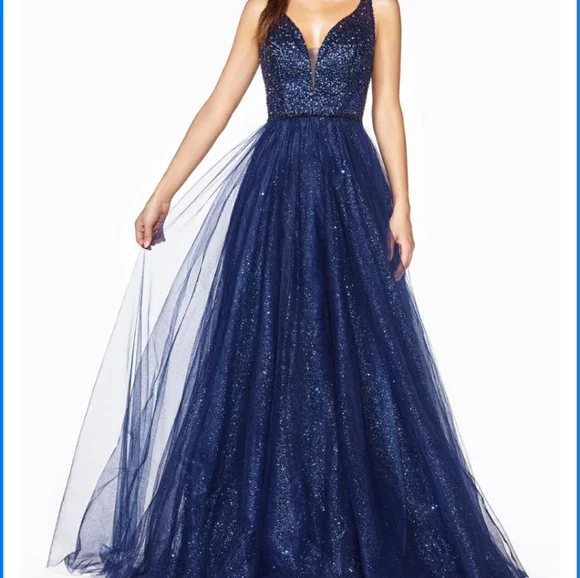 cinderella divine | Dresses | Cinderella Divine Navy Blue Gown Nwt Size  Small | Poshmark